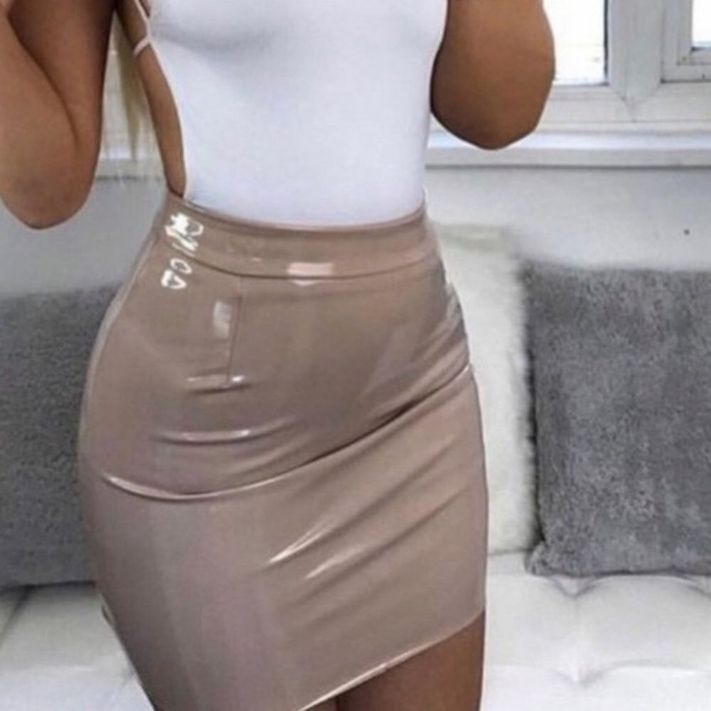 Oh Polly Stuck On You Latex Skirt